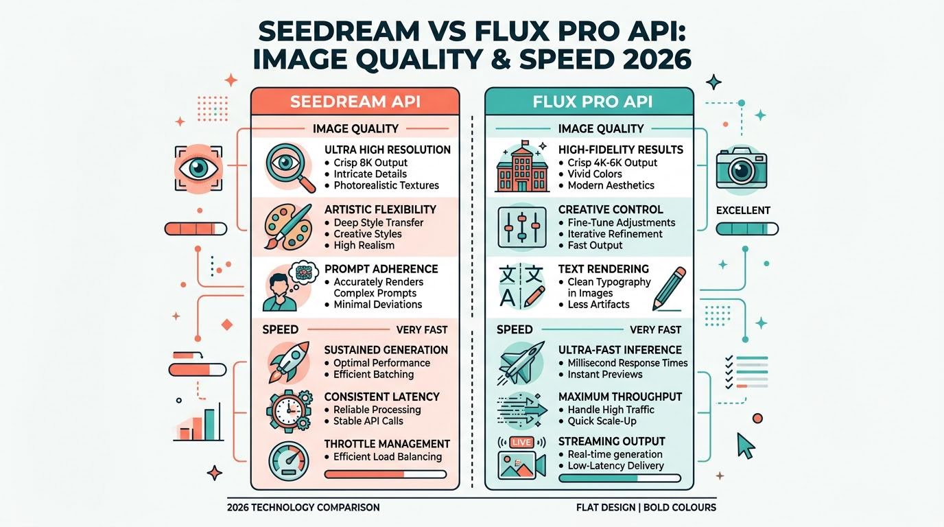Seedream vs Flux Pro API：2026年图像质量与速度全面对比